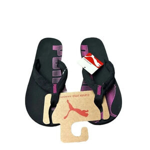 Puma Women’s Black Raspberry Rose Epic Flip Flops Size 5.5